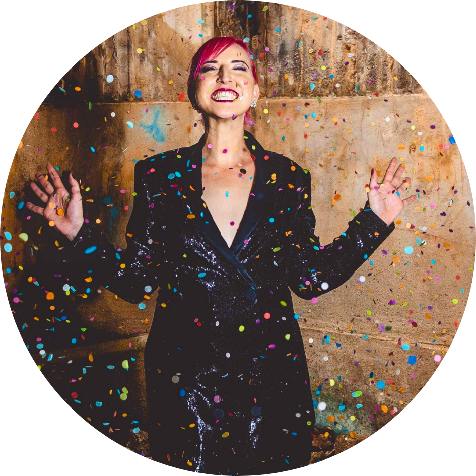 Hyper the Clown's professional portrait with confetti.